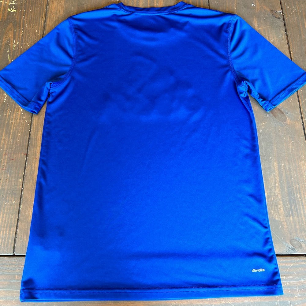 adidas Climalite Boy T-Shirt XL 18 Blue Graphic Print Logo Sports Outdoor School - Picture 10 of 15
